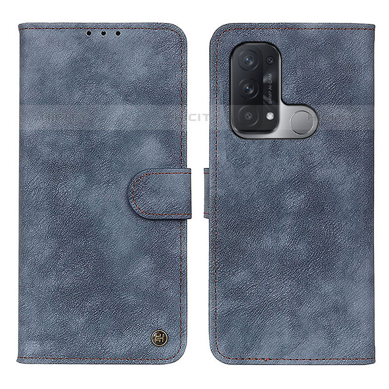 Coque Portefeuille Livre Cuir Etui Clapet N03P pour Oppo Reno5 A Bleu Plus