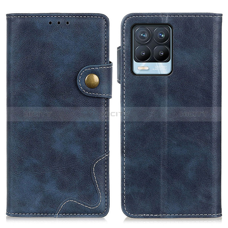 Coque Portefeuille Livre Cuir Etui Clapet N03P pour Realme 8 Pro Bleu Plus