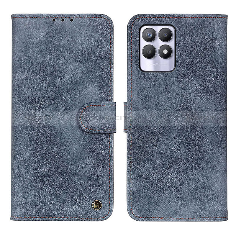 Coque Portefeuille Livre Cuir Etui Clapet N03P pour Realme 8i Bleu Plus