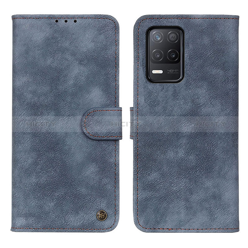 Coque Portefeuille Livre Cuir Etui Clapet N03P pour Realme 9 5G India Bleu Plus