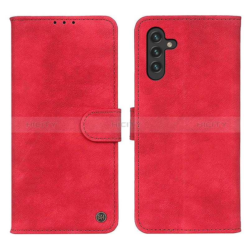 Coque Portefeuille Livre Cuir Etui Clapet N03P pour Samsung Galaxy A04s Rouge Plus