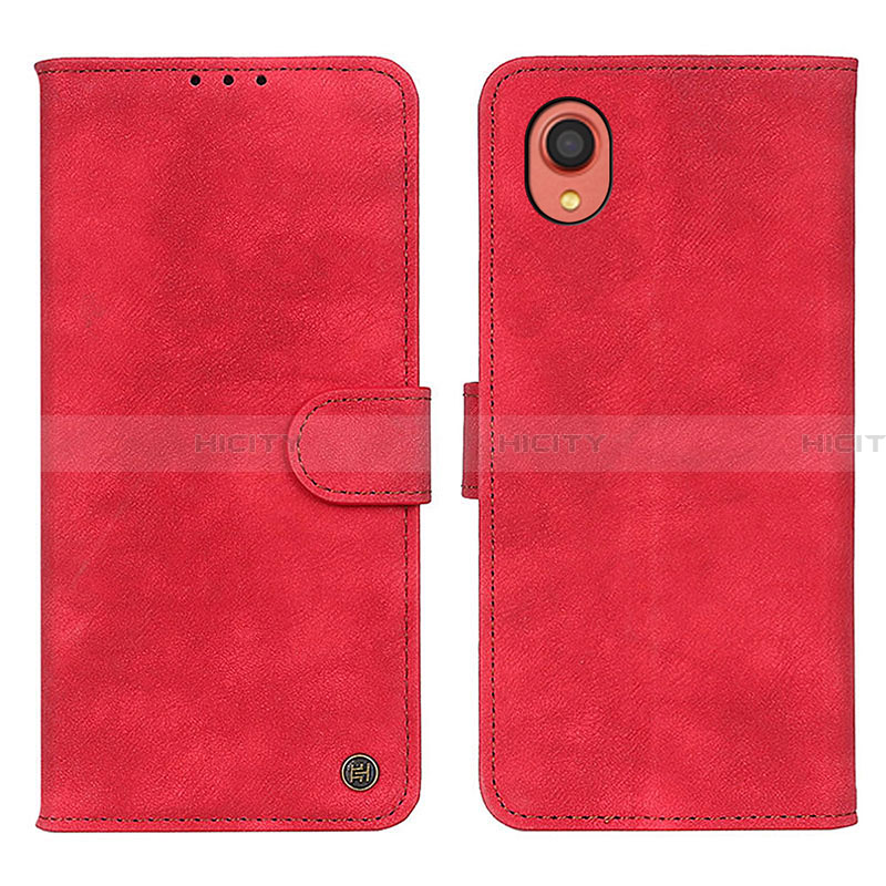 Coque Portefeuille Livre Cuir Etui Clapet N03P pour Samsung Galaxy A22 5G SC-56B Rouge Plus