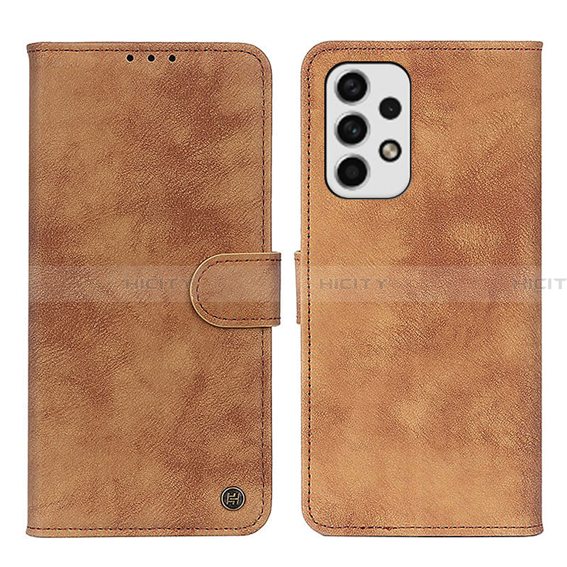 Coque Portefeuille Livre Cuir Etui Clapet N03P pour Samsung Galaxy A23 4G Marron Plus