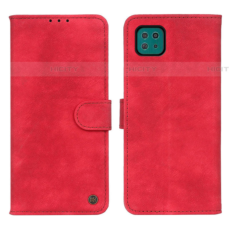 Coque Portefeuille Livre Cuir Etui Clapet N03P pour Samsung Galaxy F42 5G Rouge Plus