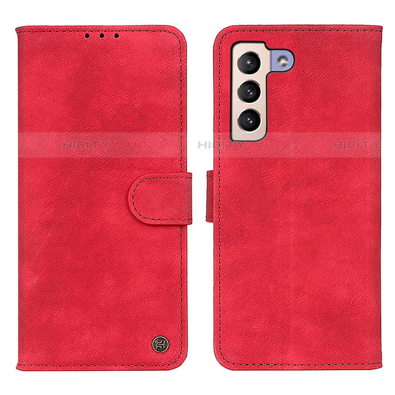 Coque Portefeuille Livre Cuir Etui Clapet N03P pour Samsung Galaxy S21 5G Rouge Plus