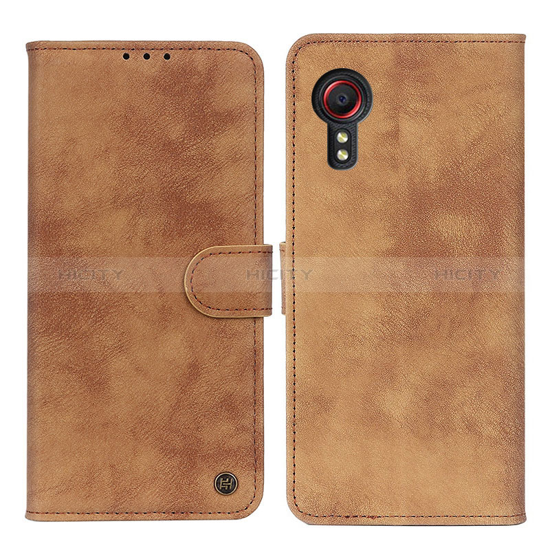 Coque Portefeuille Livre Cuir Etui Clapet N03P pour Samsung Galaxy XCover 5 SM-G525F Marron Plus