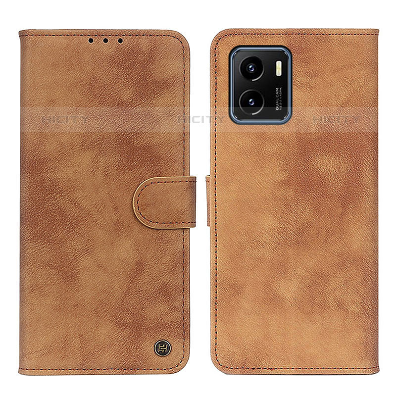 Coque Portefeuille Livre Cuir Etui Clapet N03P pour Vivo iQOO U5x Marron Plus