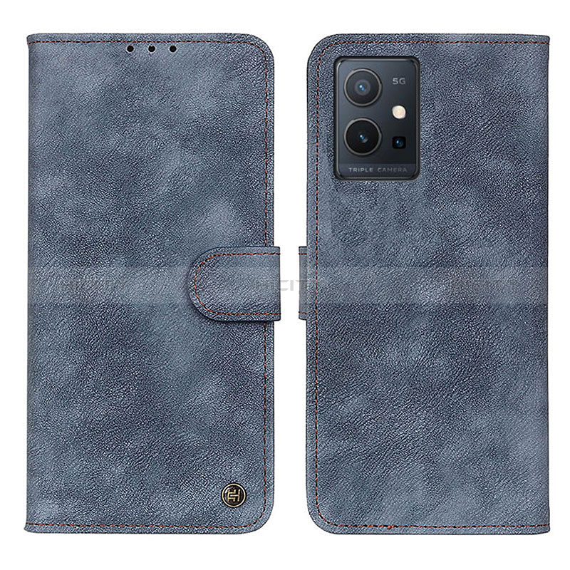 Coque Portefeuille Livre Cuir Etui Clapet N03P pour Vivo Y52t 5G Bleu Plus