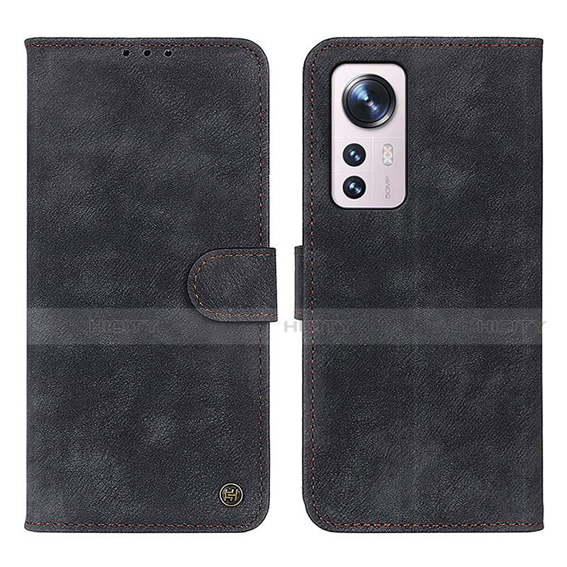 Coque Portefeuille Livre Cuir Etui Clapet N03P pour Xiaomi Mi 12 5G Noir Plus