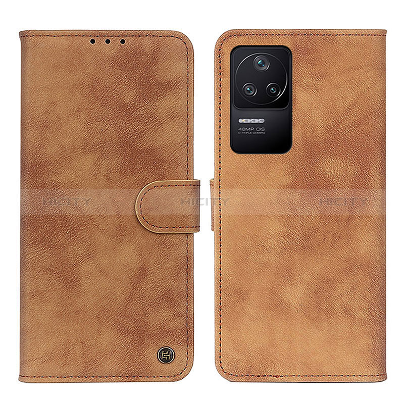 Coque Portefeuille Livre Cuir Etui Clapet N03P pour Xiaomi Poco F4 5G Marron Plus