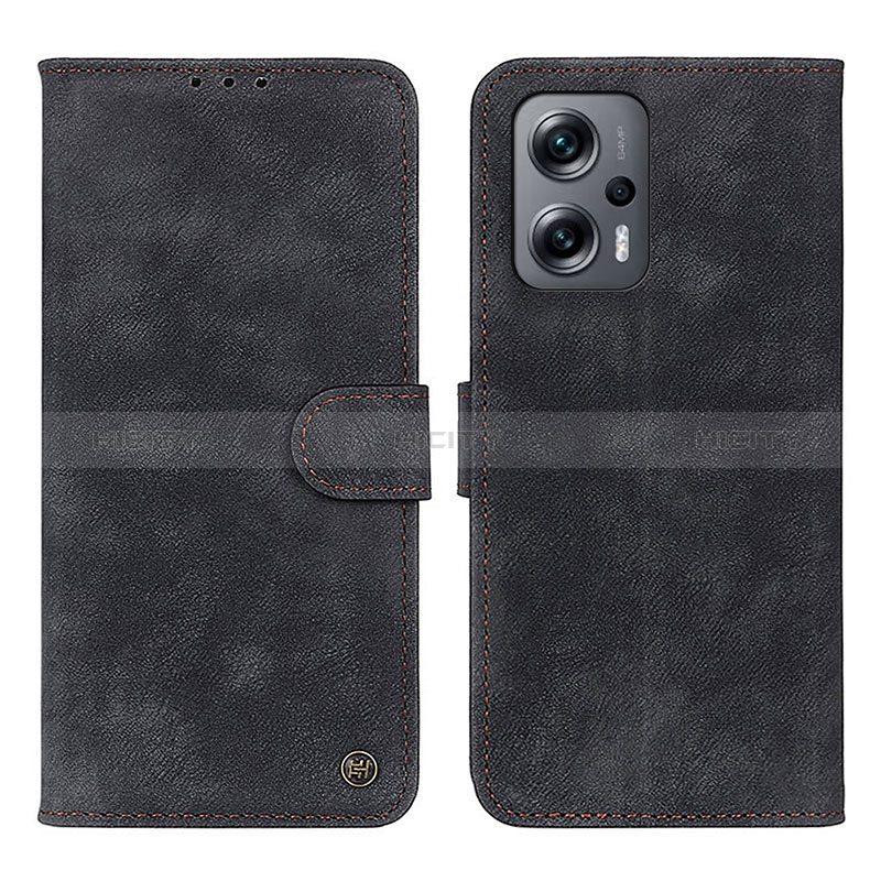 Coque Portefeuille Livre Cuir Etui Clapet N03P pour Xiaomi Poco X4 GT 5G Noir Plus