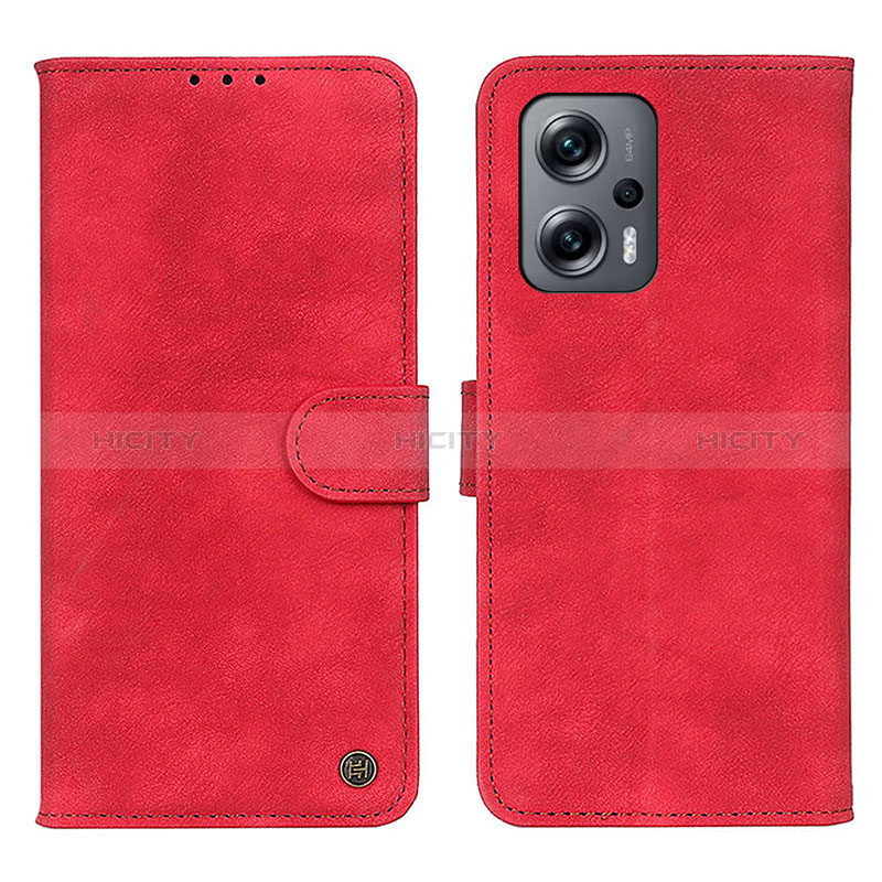 Coque Portefeuille Livre Cuir Etui Clapet N03P pour Xiaomi Poco X4 GT 5G Rouge Plus