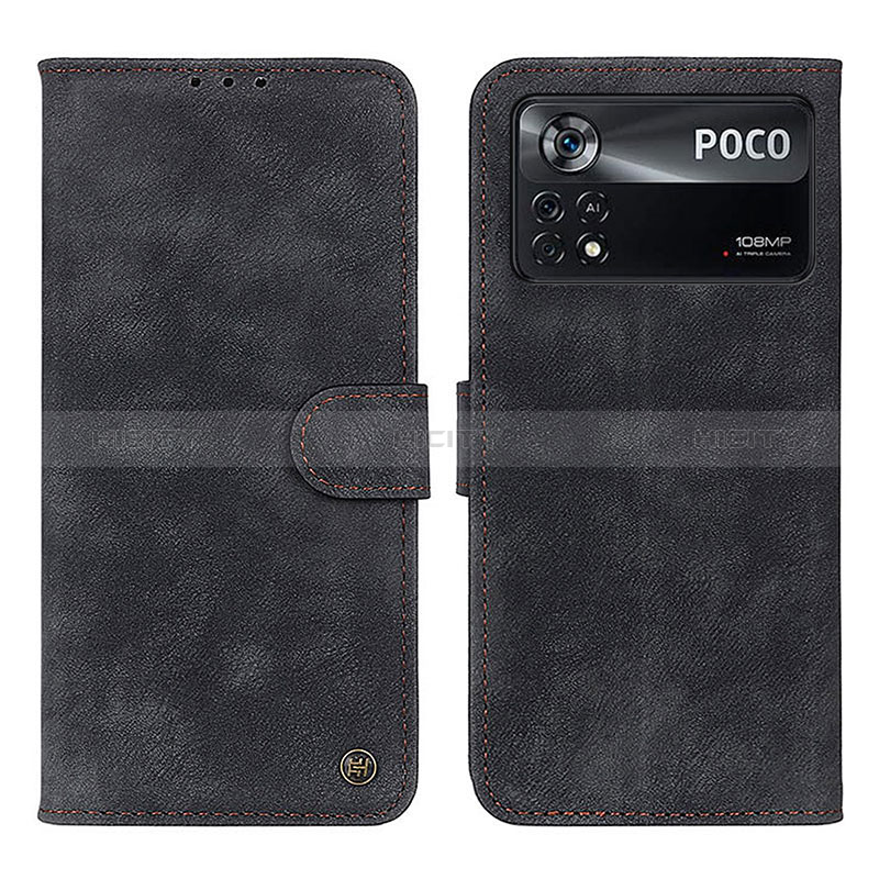 Coque Portefeuille Livre Cuir Etui Clapet N03P pour Xiaomi Poco X4 Pro 5G Noir Plus