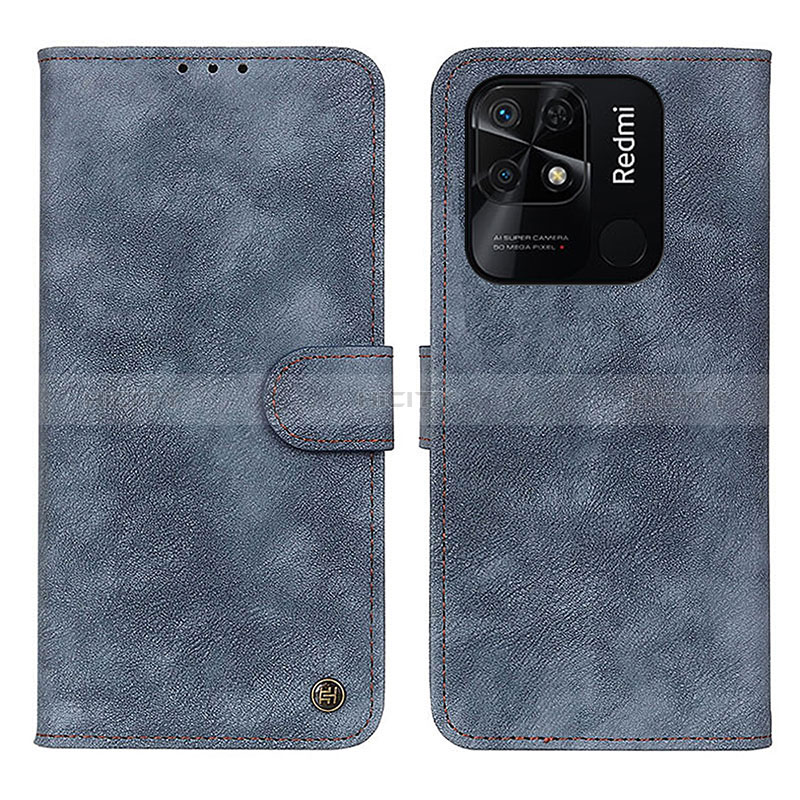 Coque Portefeuille Livre Cuir Etui Clapet N03P pour Xiaomi Redmi 10 India Bleu Plus