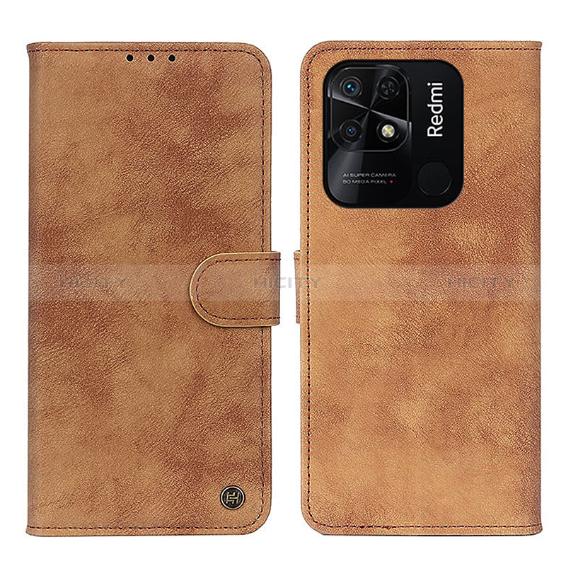 Coque Portefeuille Livre Cuir Etui Clapet N03P pour Xiaomi Redmi 10 India Marron Plus