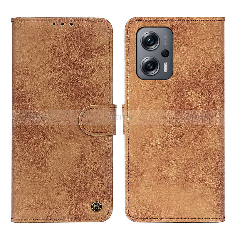 Coque Portefeuille Livre Cuir Etui Clapet N03P pour Xiaomi Redmi K50i 5G Marron Plus