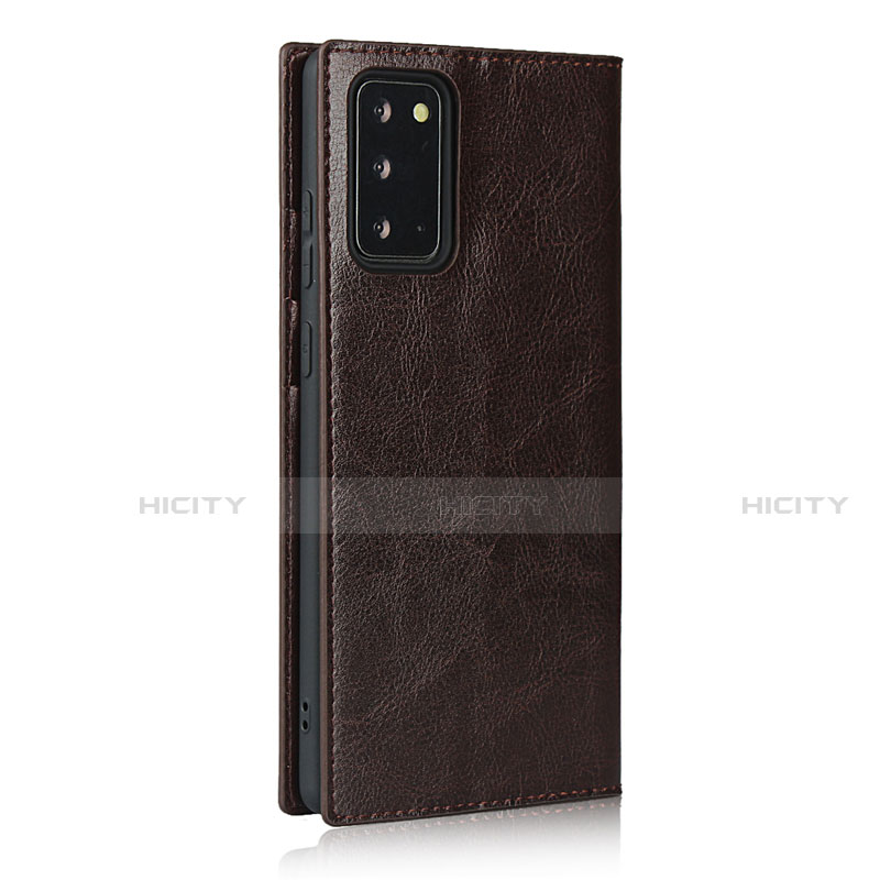 Coque Portefeuille Livre Cuir Etui Clapet N04 pour Samsung Galaxy Note 20 5G Marron Plus