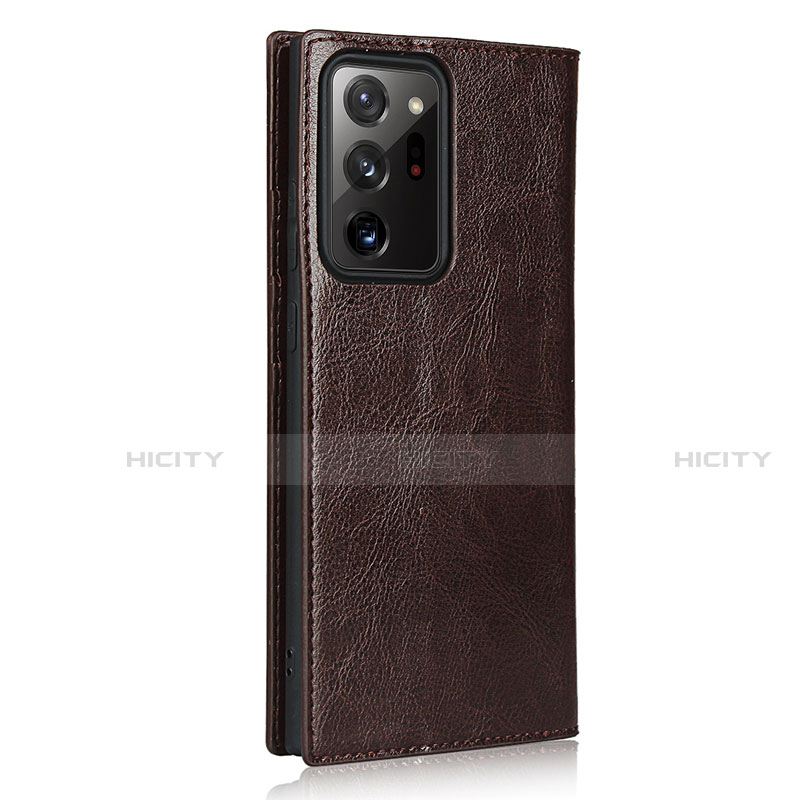 Coque Portefeuille Livre Cuir Etui Clapet N04 pour Samsung Galaxy Note 20 Ultra 5G Marron Plus