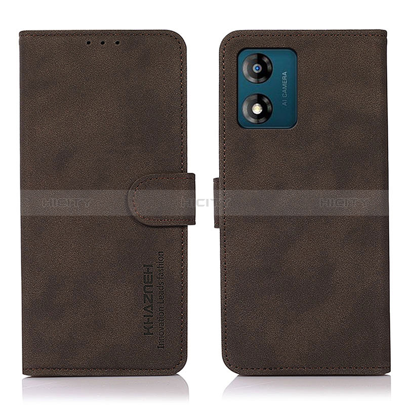 Coque Portefeuille Livre Cuir Etui Clapet N04P pour Motorola Moto E13 Marron Plus