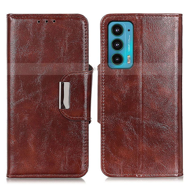 Coque Portefeuille Livre Cuir Etui Clapet N04P pour Motorola Moto Edge 20 5G Marron Plus