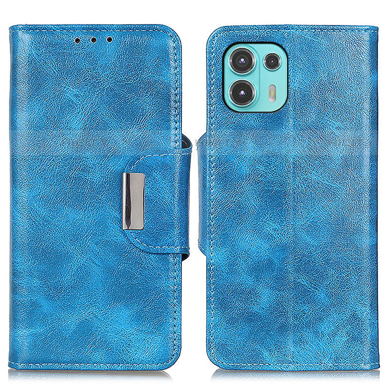 Coque Portefeuille Livre Cuir Etui Clapet N04P pour Motorola Moto Edge 20 Lite 5G Bleu Ciel Plus