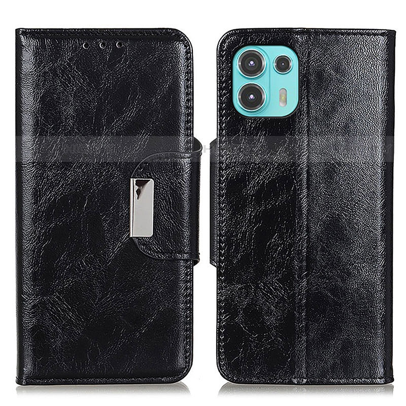 Coque Portefeuille Livre Cuir Etui Clapet N04P pour Motorola Moto Edge 20 Lite 5G Noir Plus