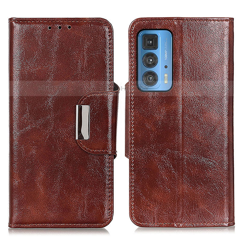 Coque Portefeuille Livre Cuir Etui Clapet N04P pour Motorola Moto Edge 20 Pro 5G Marron Plus