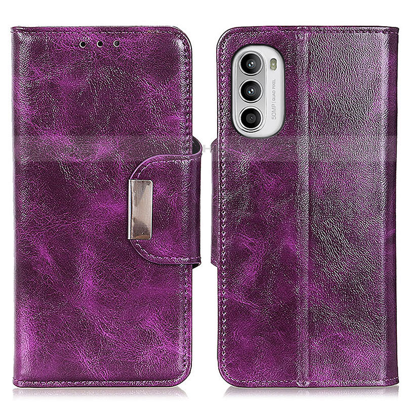 Coque Portefeuille Livre Cuir Etui Clapet N04P pour Motorola Moto Edge (2022) 5G Violet Plus