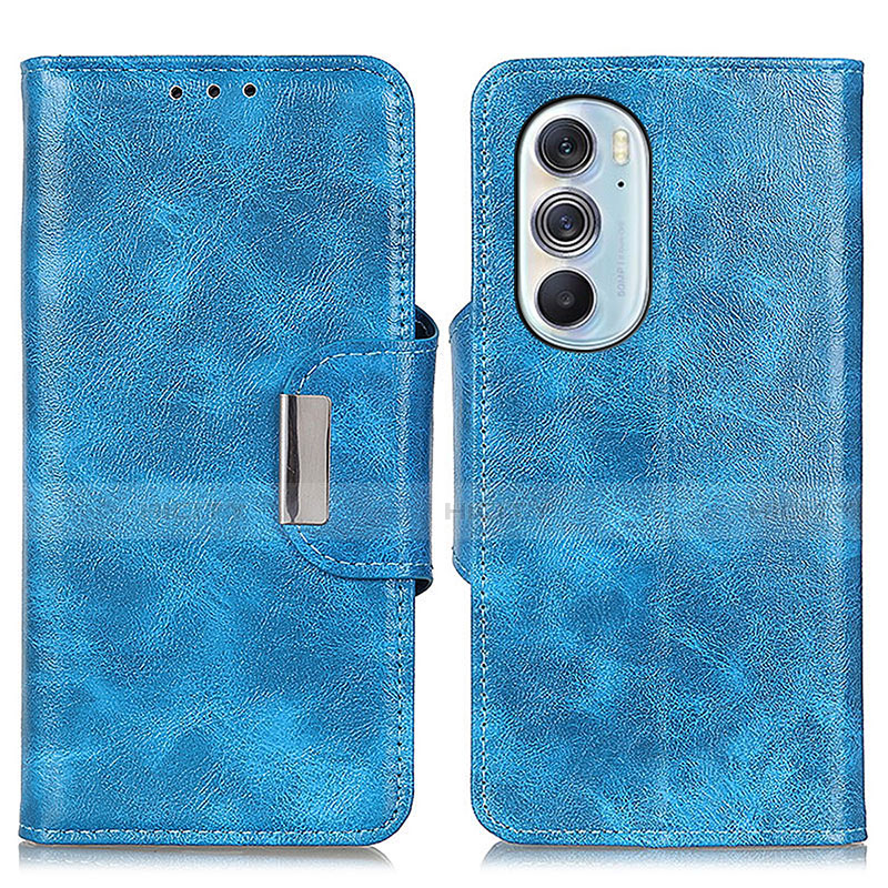 Coque Portefeuille Livre Cuir Etui Clapet N04P pour Motorola Moto Edge 30 Pro 5G Bleu Ciel Plus