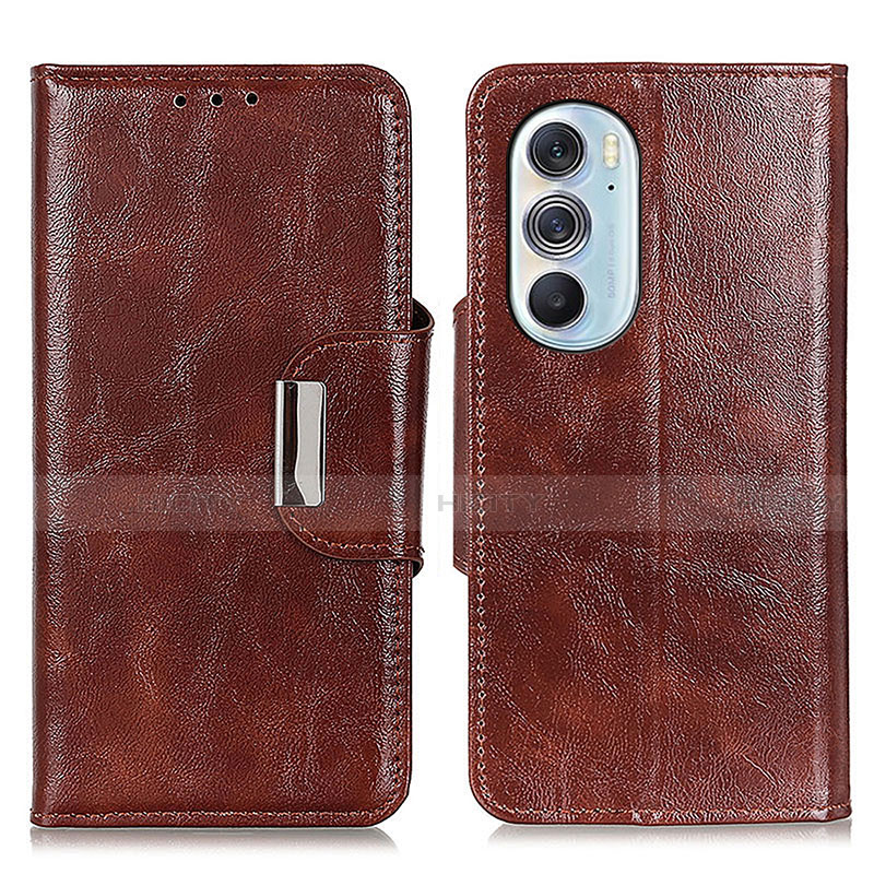 Coque Portefeuille Livre Cuir Etui Clapet N04P pour Motorola Moto Edge 30 Pro 5G Marron Plus