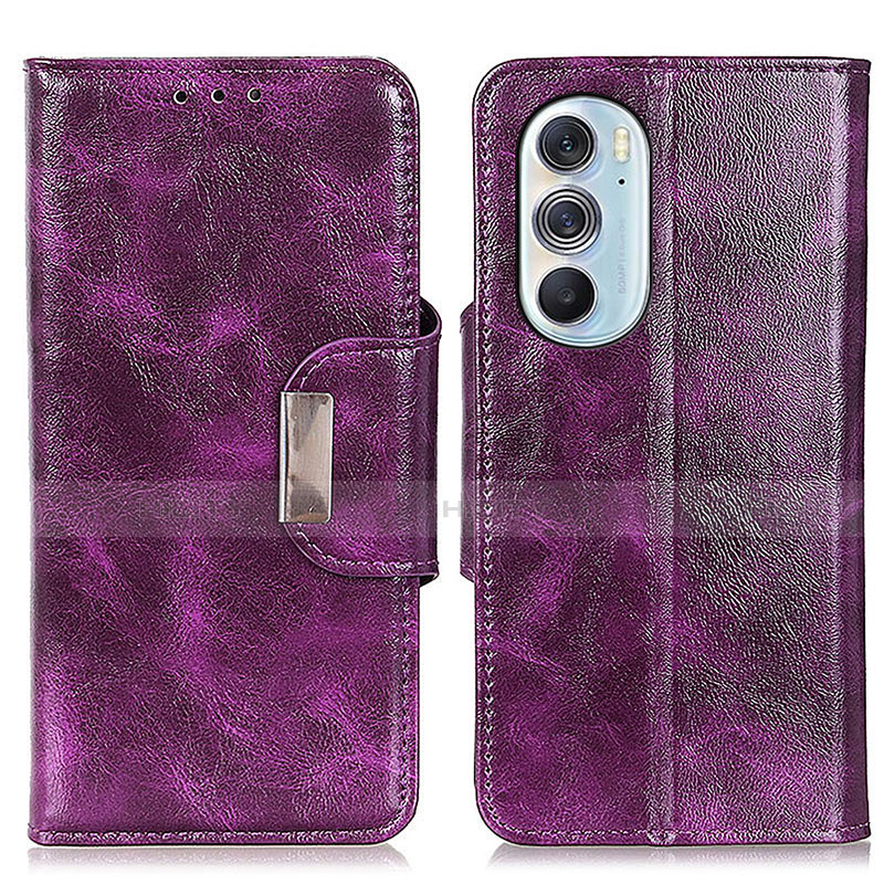 Coque Portefeuille Livre Cuir Etui Clapet N04P pour Motorola Moto Edge 30 Pro 5G Violet Plus