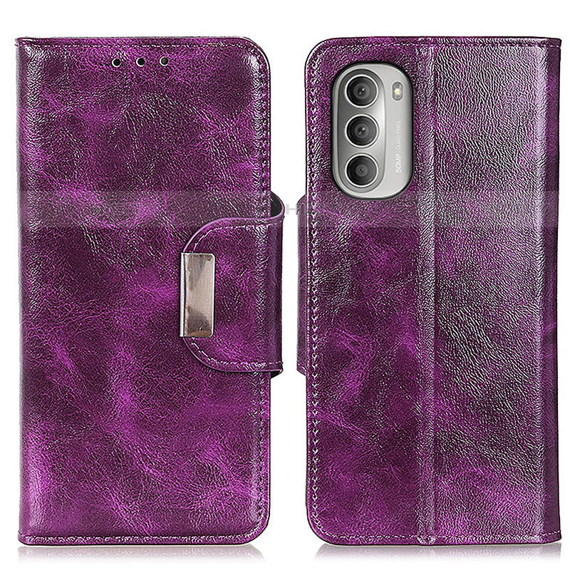 Coque Portefeuille Livre Cuir Etui Clapet N04P pour Motorola Moto G Stylus (2022) 4G Violet Plus