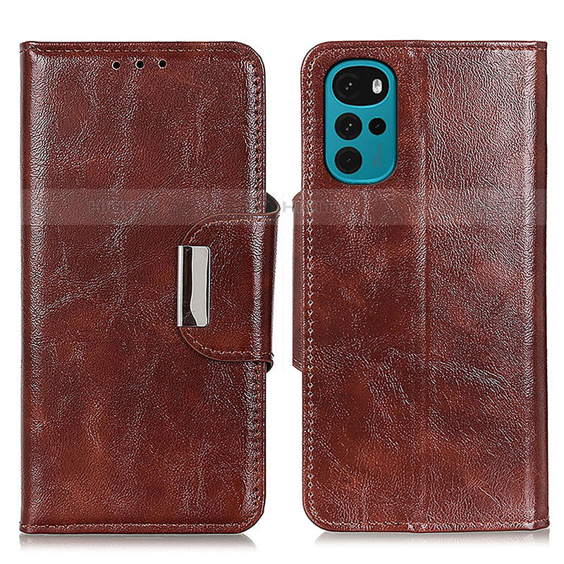 Coque Portefeuille Livre Cuir Etui Clapet N04P pour Motorola Moto G22 Marron Plus