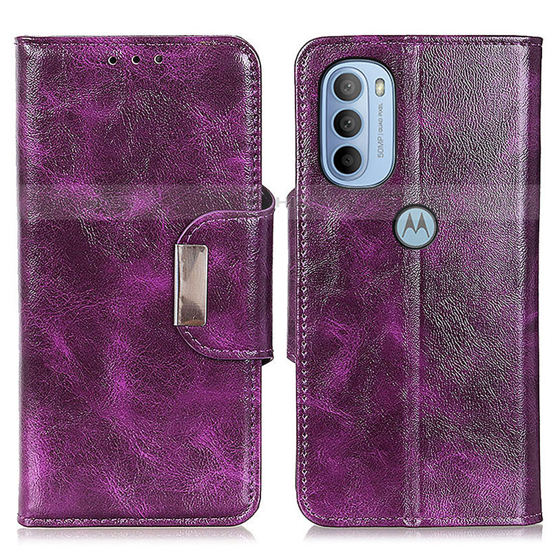Coque Portefeuille Livre Cuir Etui Clapet N04P pour Motorola Moto G41 Violet Plus