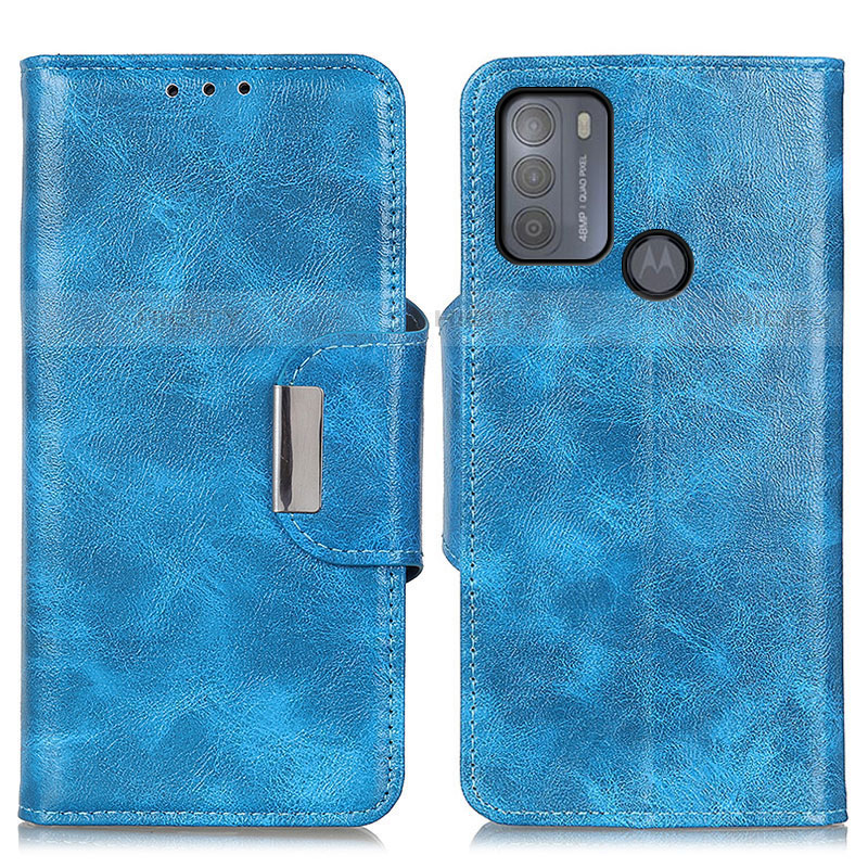 Coque Portefeuille Livre Cuir Etui Clapet N04P pour Motorola Moto G50 Bleu Ciel Plus