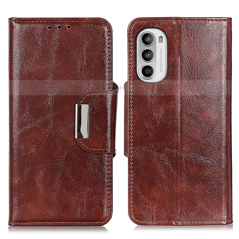 Coque Portefeuille Livre Cuir Etui Clapet N04P pour Motorola MOTO G52 Marron Plus