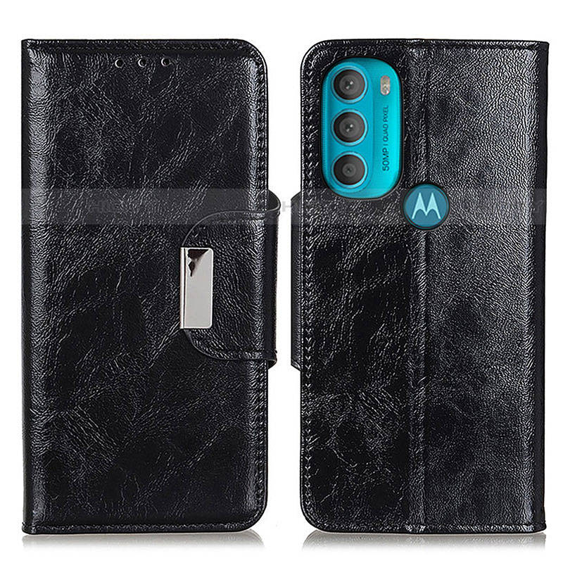 Coque Portefeuille Livre Cuir Etui Clapet N04P pour Motorola Moto G71 5G Noir Plus