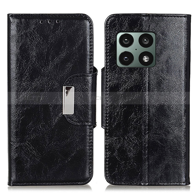 Coque Portefeuille Livre Cuir Etui Clapet N04P pour OnePlus 10 Pro 5G Noir Plus