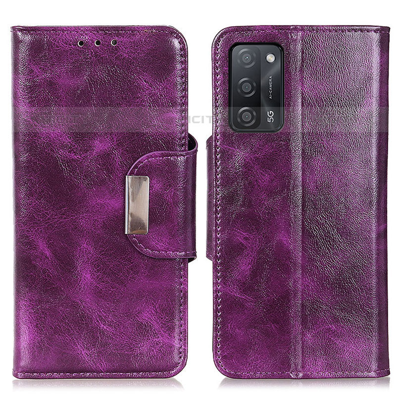 Coque Portefeuille Livre Cuir Etui Clapet N04P pour Oppo A53s 5G Violet Plus