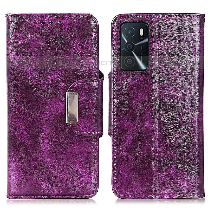 Coque Portefeuille Livre Cuir Etui Clapet N04P pour Oppo A54s Violet Plus