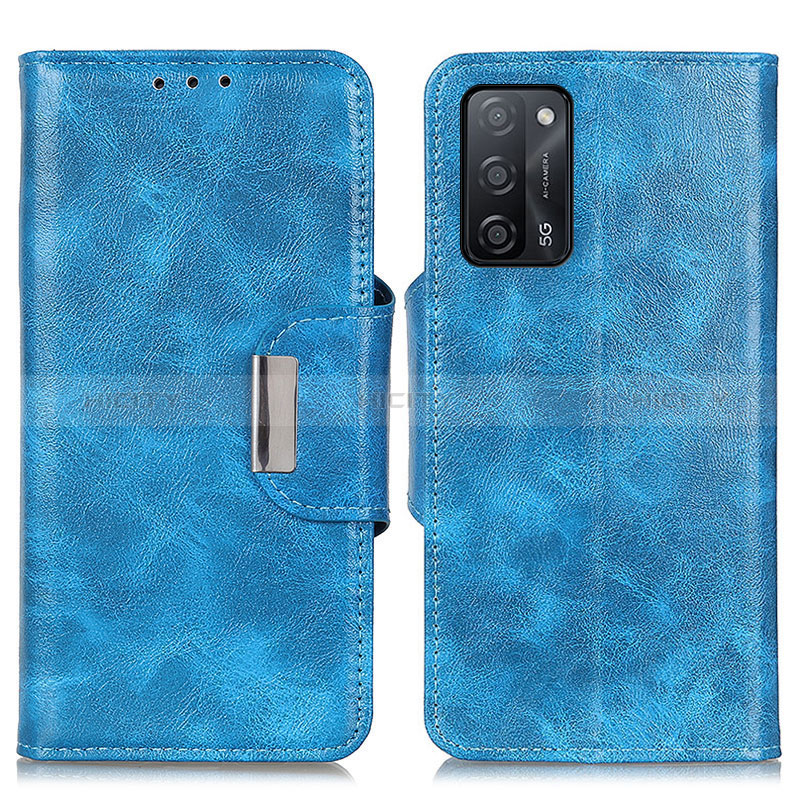 Coque Portefeuille Livre Cuir Etui Clapet N04P pour Oppo A56 5G Bleu Ciel Plus