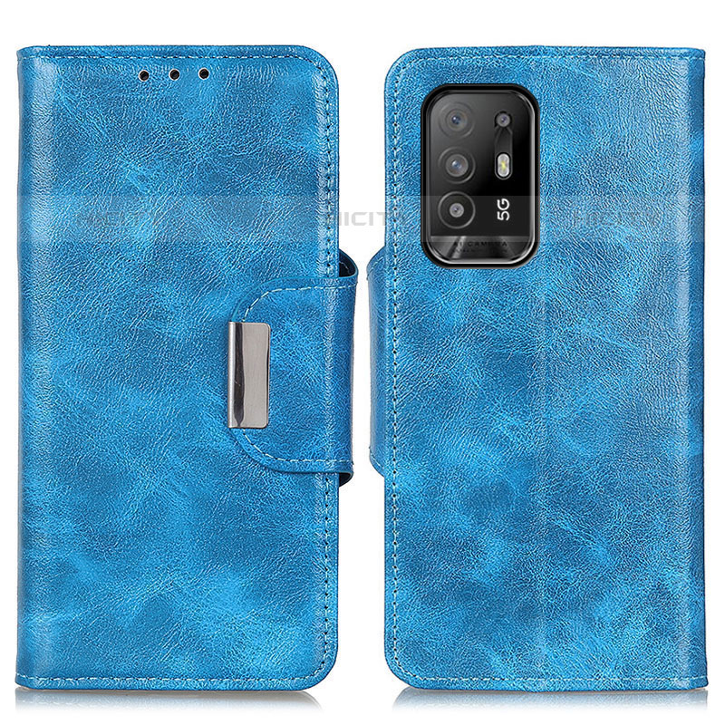 Coque Portefeuille Livre Cuir Etui Clapet N04P pour Oppo A94 5G Bleu Ciel Plus