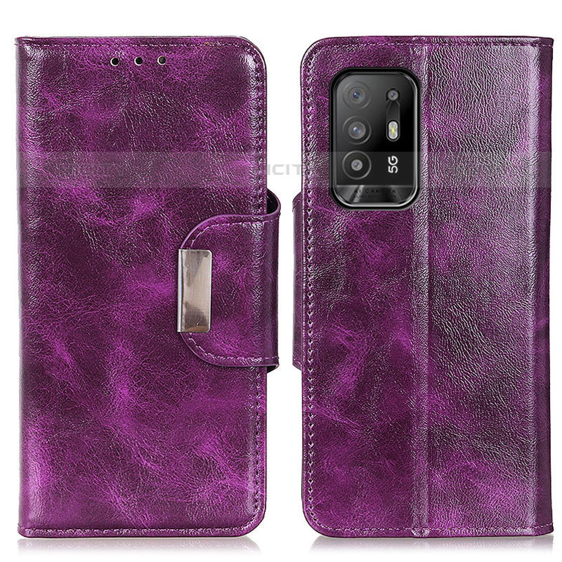 Coque Portefeuille Livre Cuir Etui Clapet N04P pour Oppo A95 5G Violet Plus