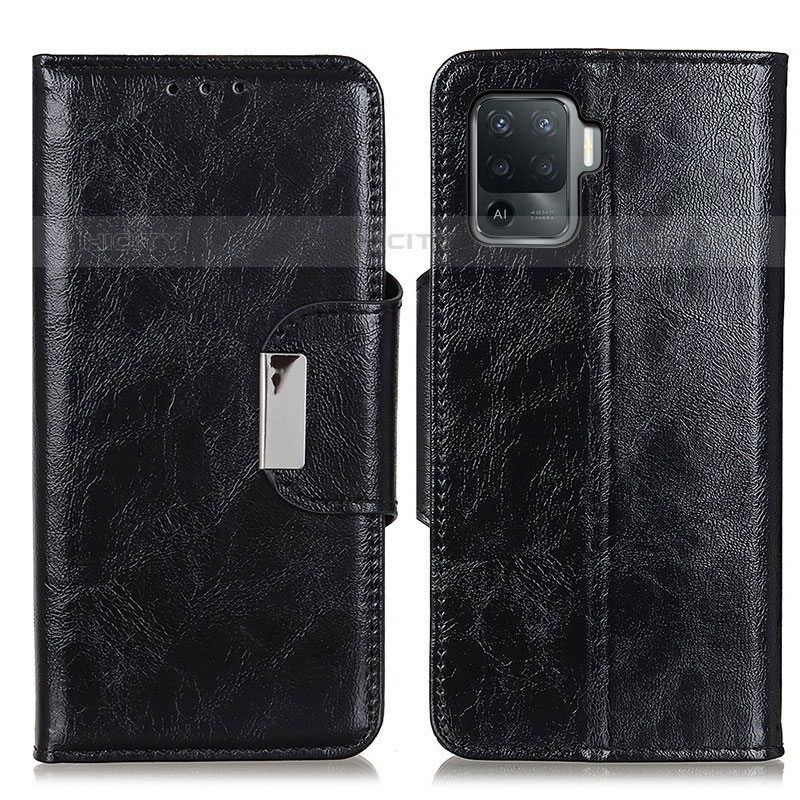 Coque Portefeuille Livre Cuir Etui Clapet N04P pour Oppo F19 Pro Noir Plus