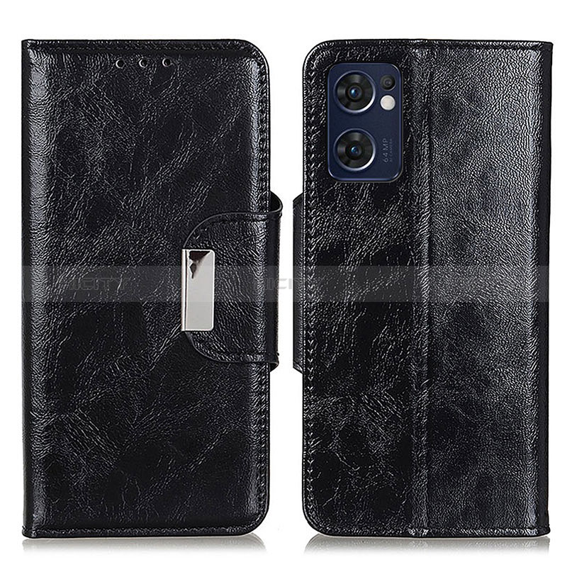 Coque Portefeuille Livre Cuir Etui Clapet N04P pour Oppo Find X5 Lite 5G Noir Plus