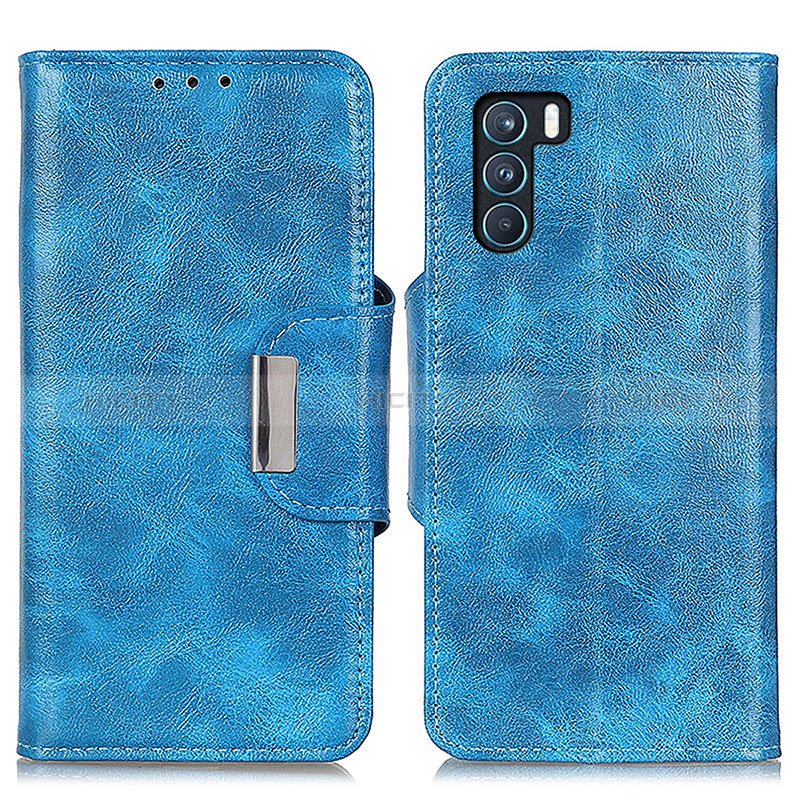 Coque Portefeuille Livre Cuir Etui Clapet N04P pour Oppo K9 Pro 5G Bleu Ciel Plus