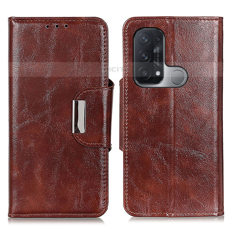 Coque Portefeuille Livre Cuir Etui Clapet N04P pour Oppo Reno5 A Marron Plus