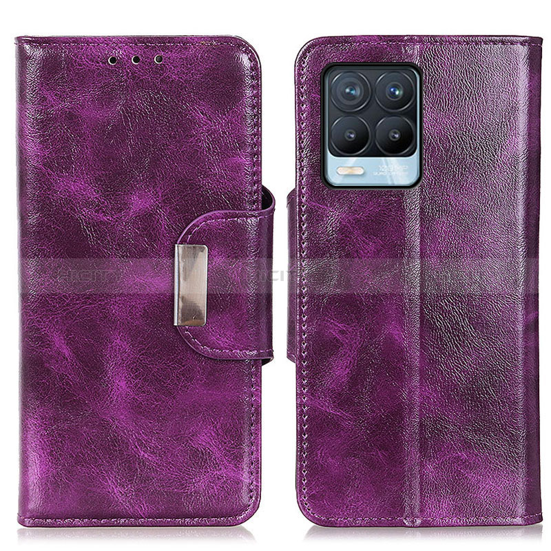 Coque Portefeuille Livre Cuir Etui Clapet N04P pour Realme 8 Pro Violet Plus