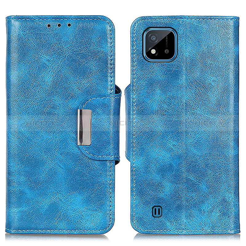 Coque Portefeuille Livre Cuir Etui Clapet N04P pour Realme C11 (2021) Bleu Ciel Plus