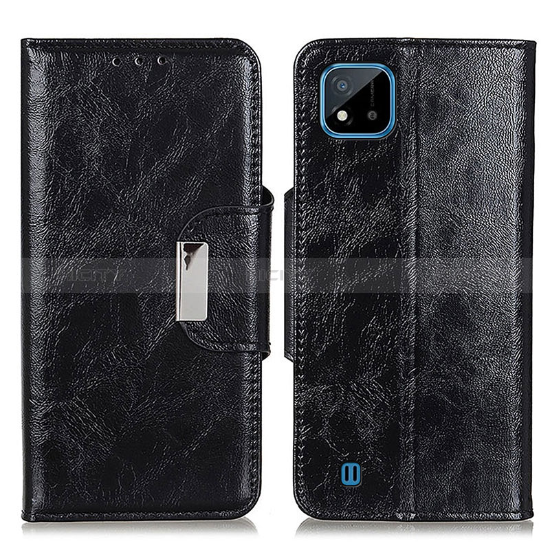 Coque Portefeuille Livre Cuir Etui Clapet N04P pour Realme C11 (2021) Noir Plus